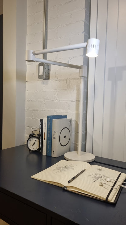 Full white desk lamp